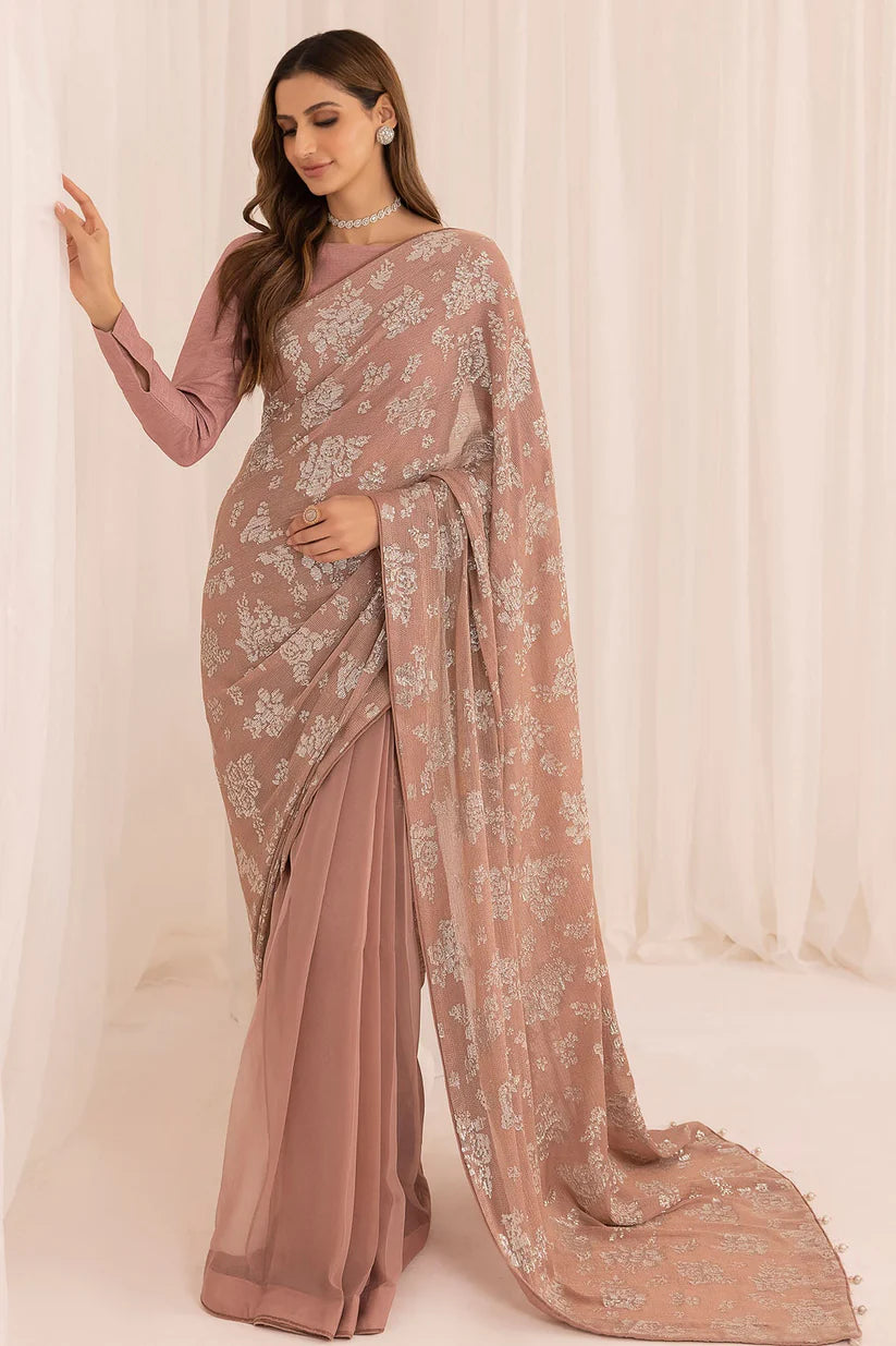 JAZMIN | LUXURY FORMAL SAREE | EMBROIDERED CHIFFON UC-3017