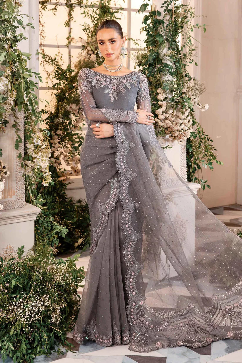 MARIA B SAREE | WEDDING EDITION '24 | 3 Piece Embroidered Organza Dress| BD-2902